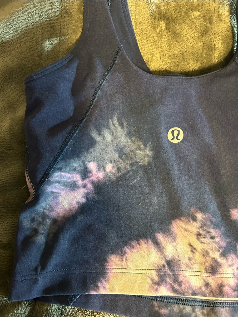 Lululemon Women's Navy Tie-Dye Tank Bralette - Great Condition, Sz 2 - Picture 5 of 7